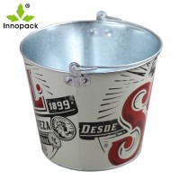 Printed Outside Plain Inside 5 Quart Galvanized Ice Bucket